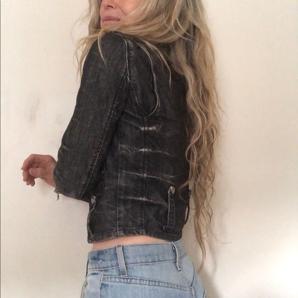 DENIM & SUPPLY Vintage Biker Style Denim Jacket Size XS - Picture 12 of 13